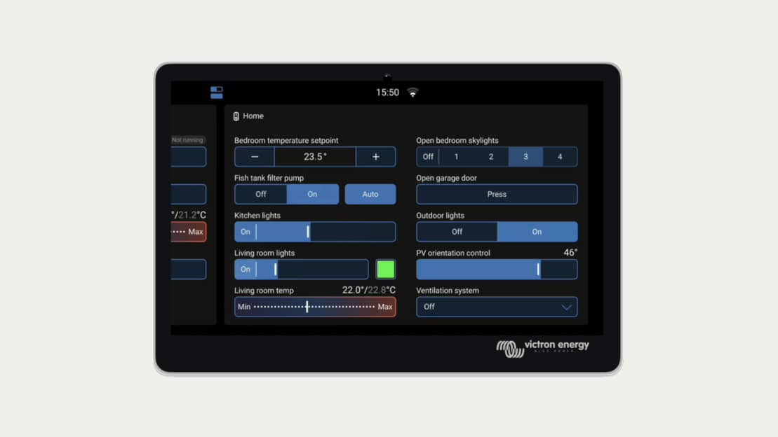 Panel przełączników Venus OS v3.70 GX