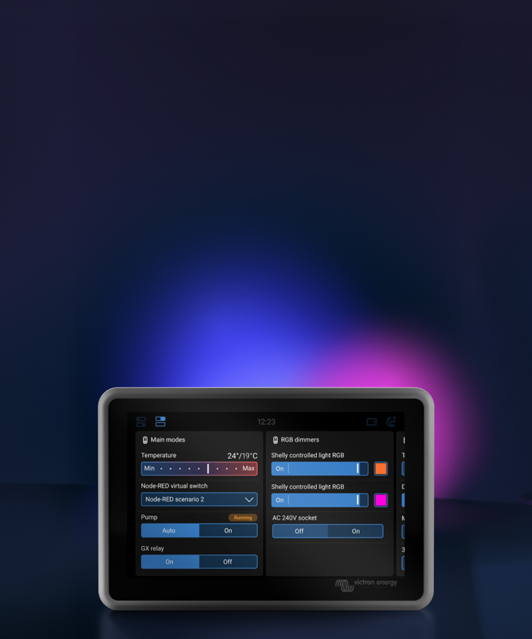 Venus OS  panel przełączników